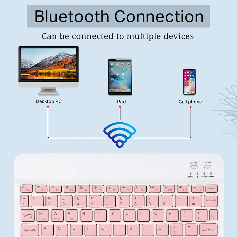 Bàn phím Bluetooth không dây đa năng Chuột Bluetooth không dây Bộ bàn phím và chuột Bluetooth Đa phương tiện mini có thể sạc lại Không ồn cho máy tính bảng iPad