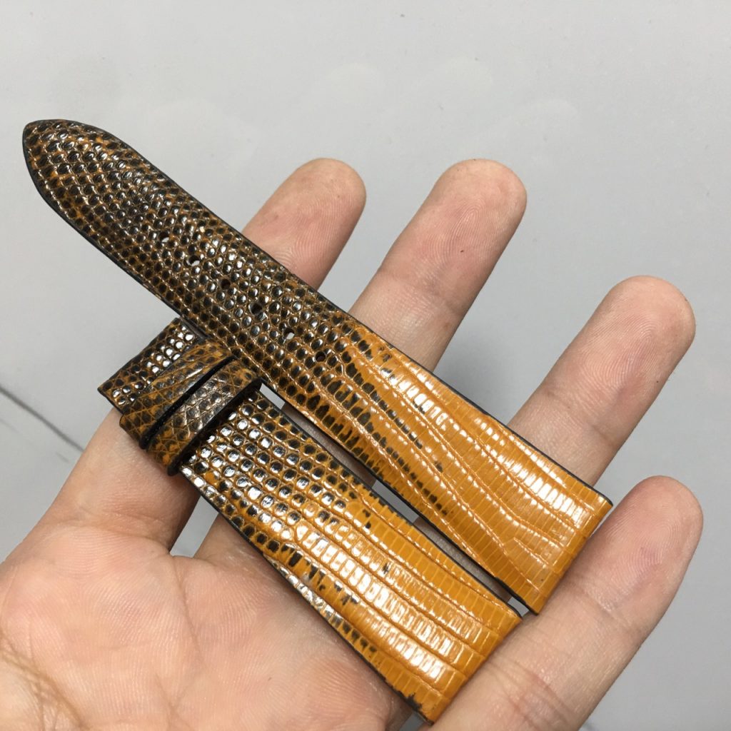 Dây Đồng Hồ Da Kỳ Đà Pháp Handmade Màu Xanh Navy