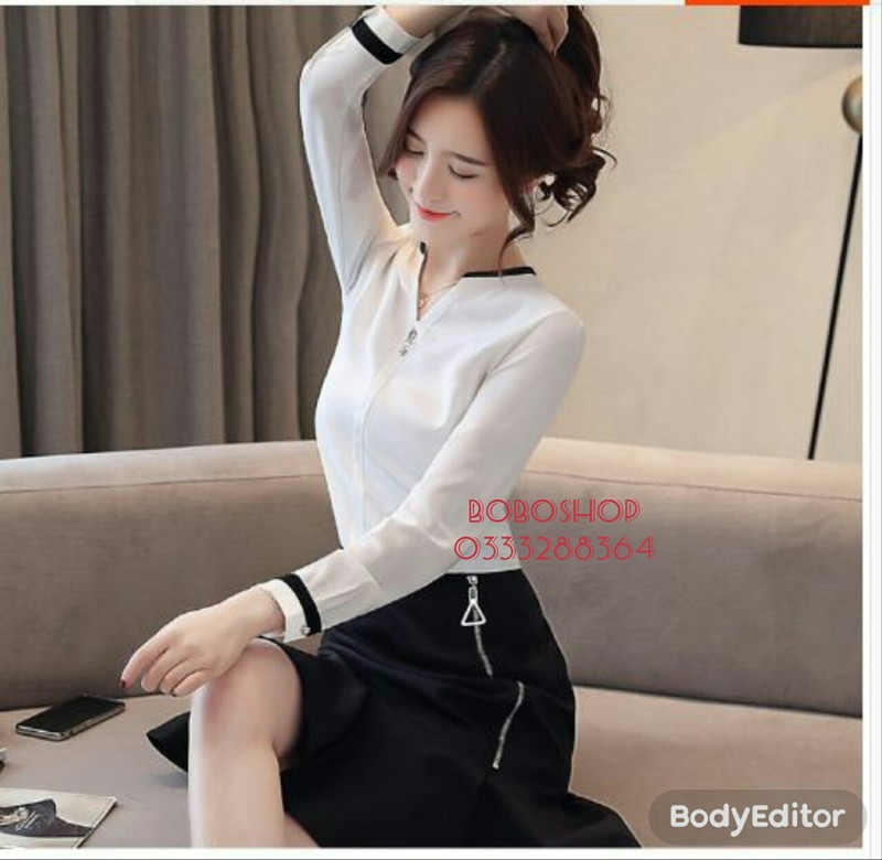 [HCM]ÁO CO TRỤ PHỐI VIỀN