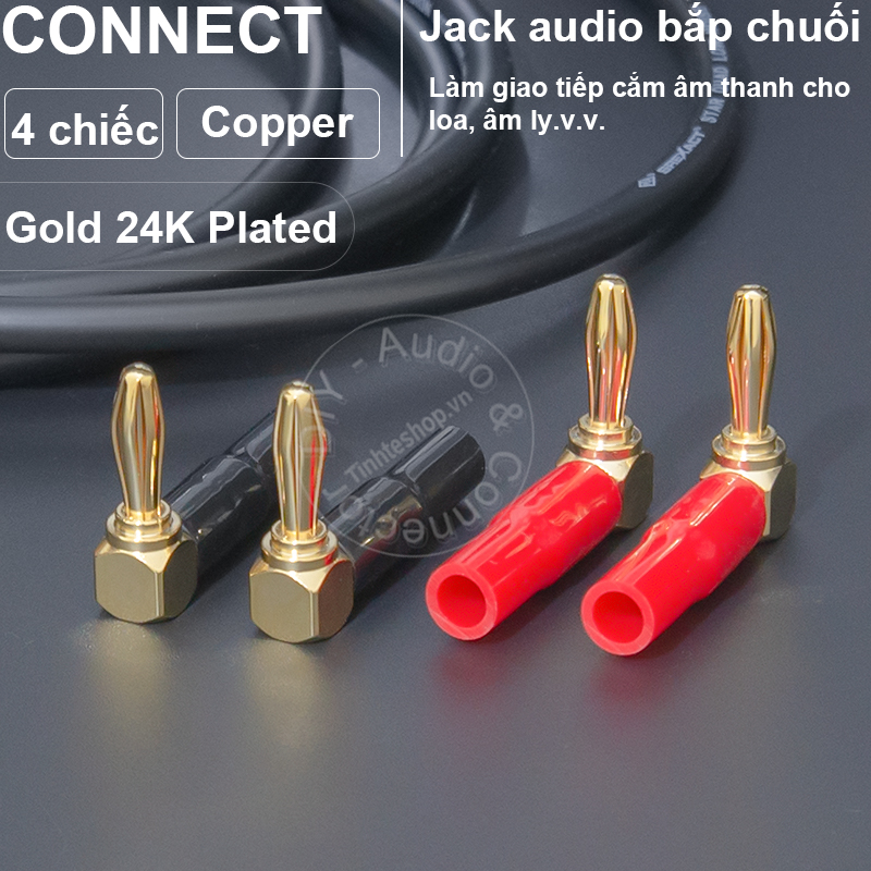 4PCS 24K gold-plated soft copper mesh speaker and amplifier jack