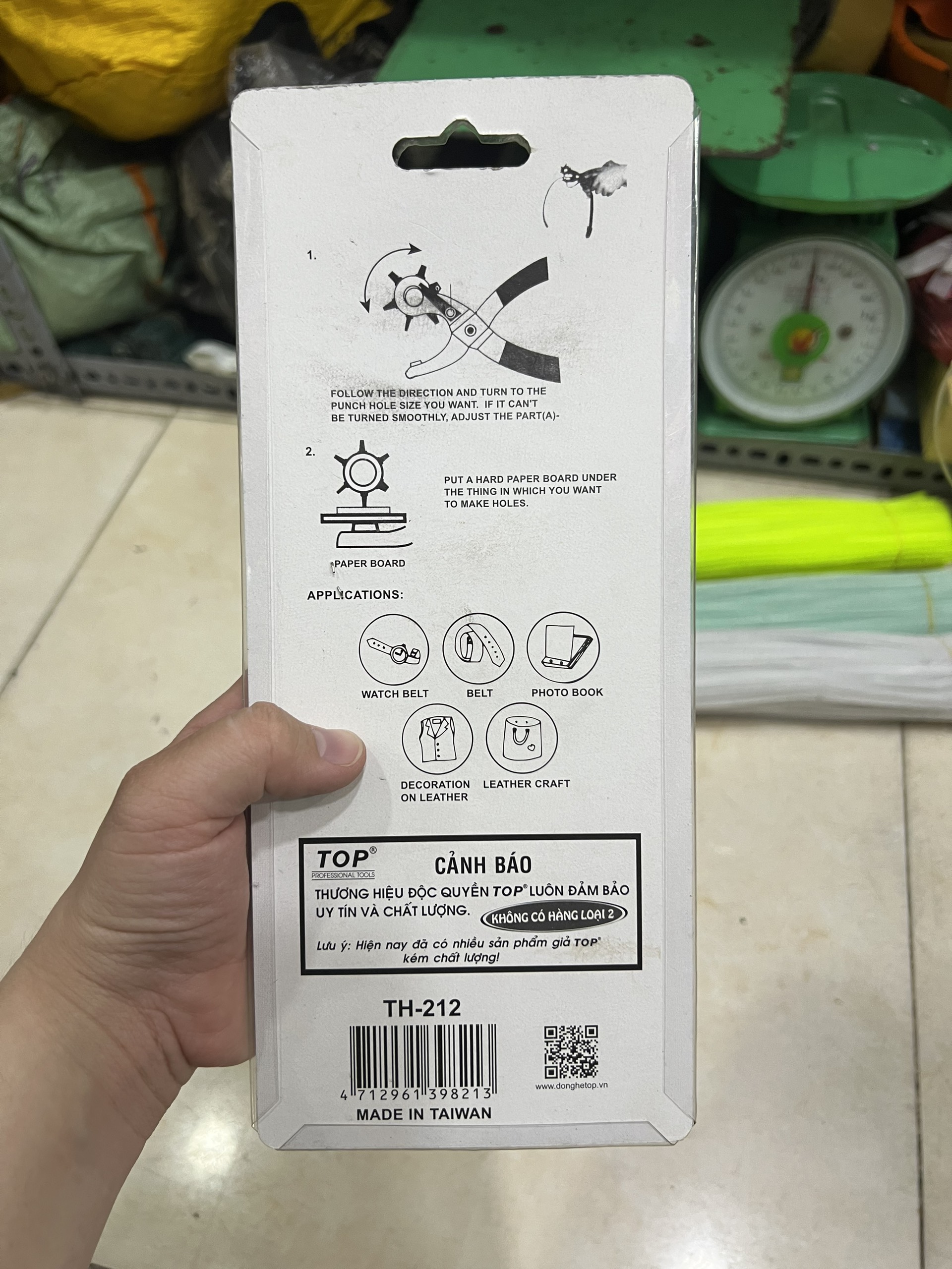 Kìm bấm lỗ thắt lưng ,dây nịt , đồ da , giấy bìa , ...( 6 size lỗ )
