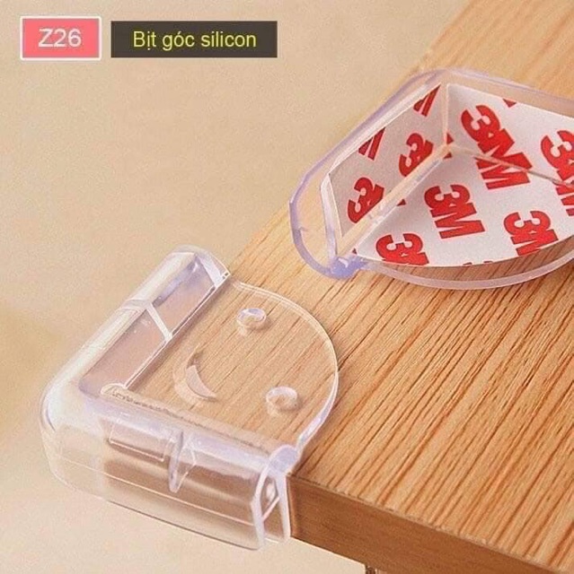 Sét 4 bịt góc bàn silicon mẫu vuông