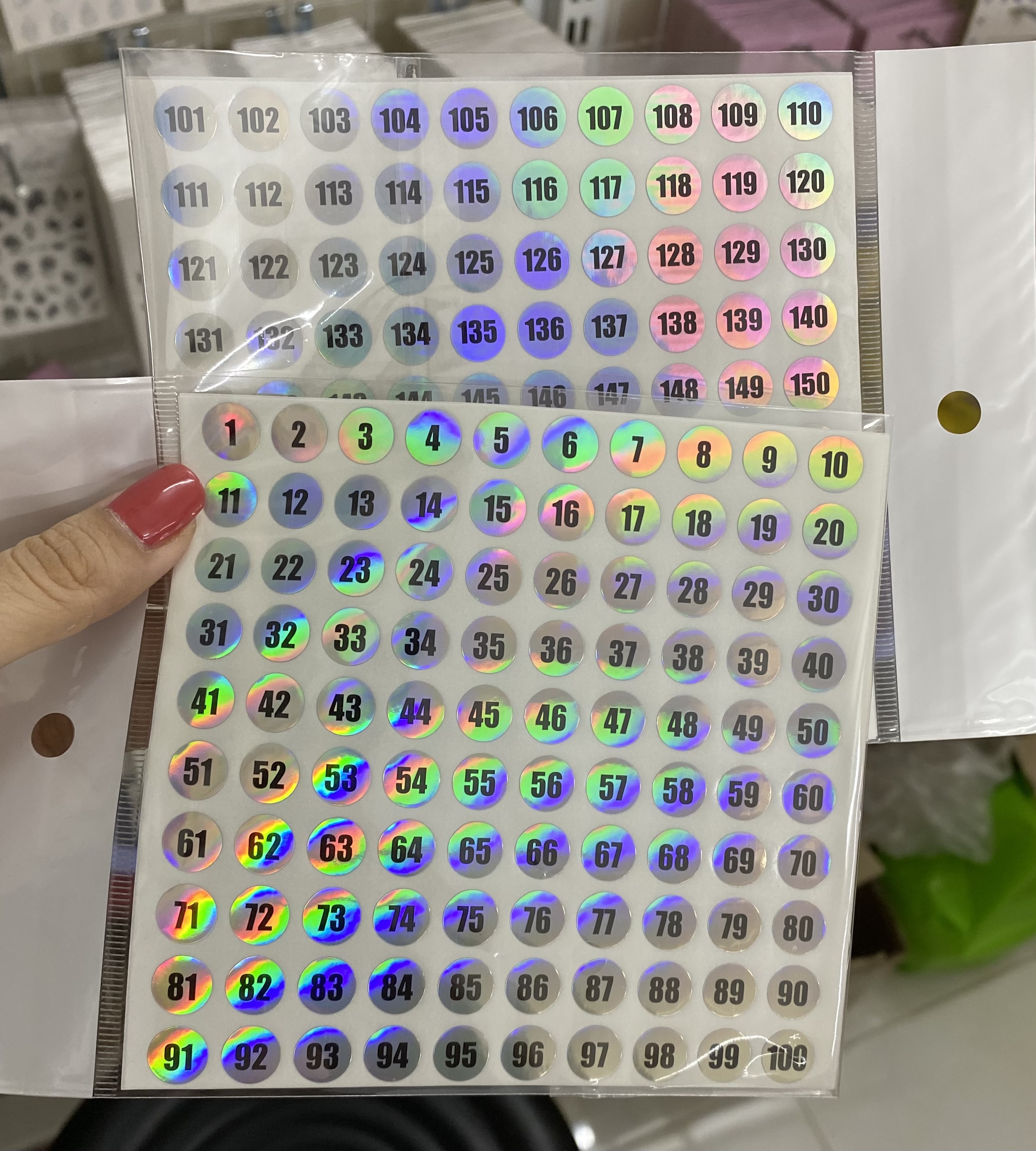 Tem dán số thứ tự chai sơn - Mini Nails
