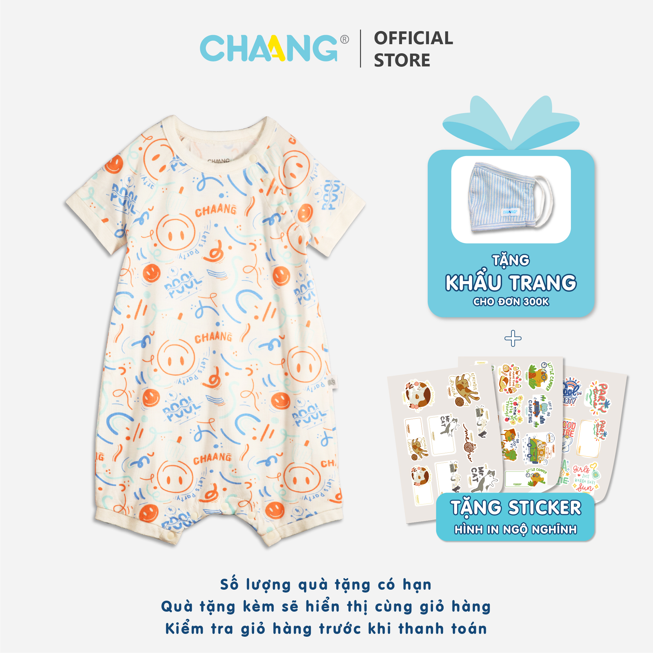 [CHAANG] Bộ body cúc chéo bé trai Pool Chaang