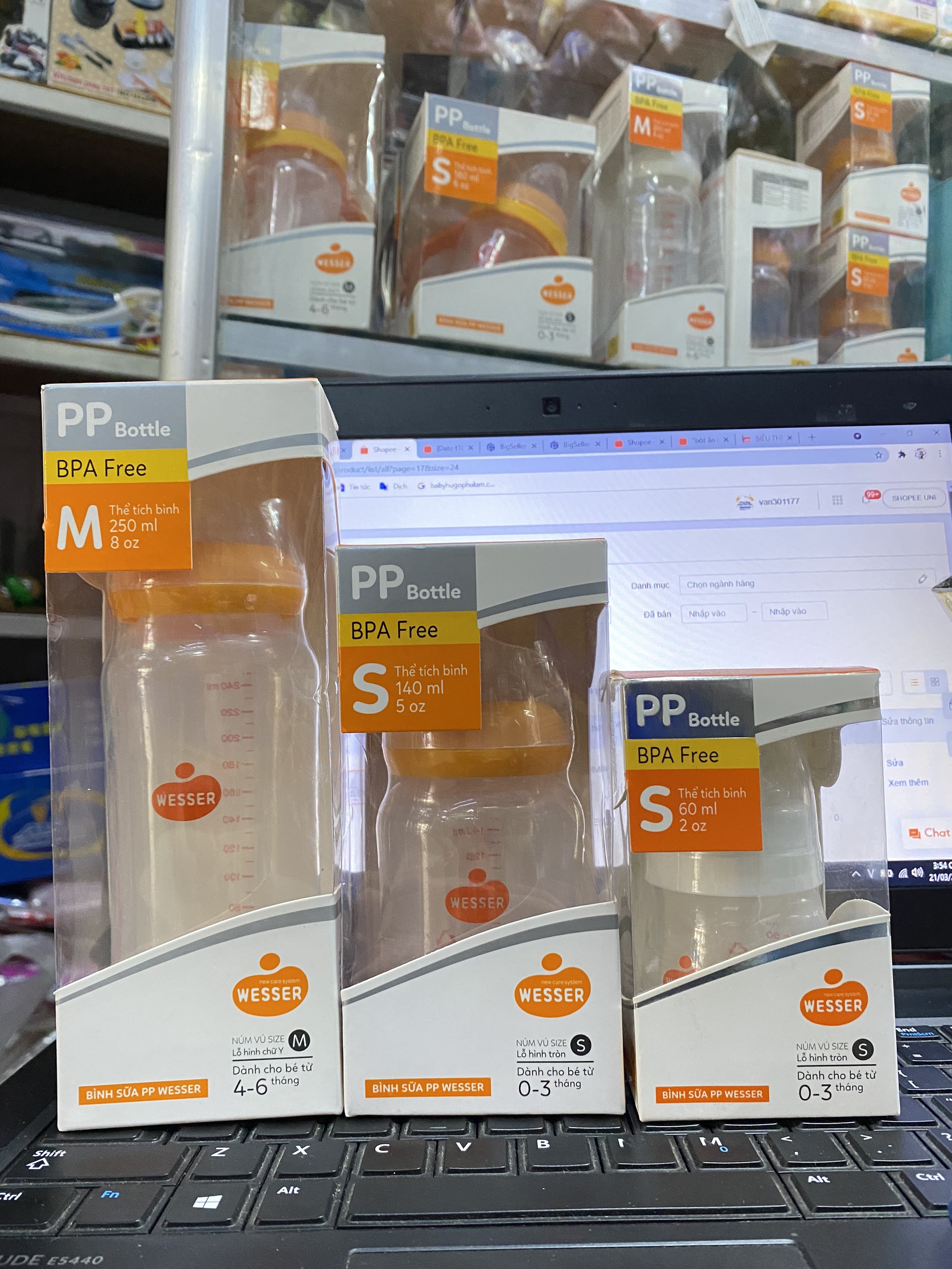 Bình Sữa Wesser PP Cổ Hẹp 60Ml / 120Ml / 250Ml