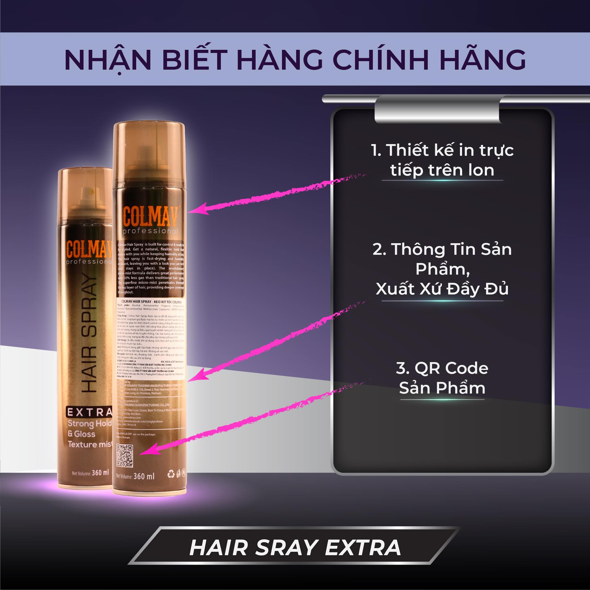 Gôm Xịt Giữ Nếp Tóc Colmav Hair Spray – Giữ Nếp Hoàn Hảo, Tạo Phồng Tự Nhiên, Không Gây Bết Tóc