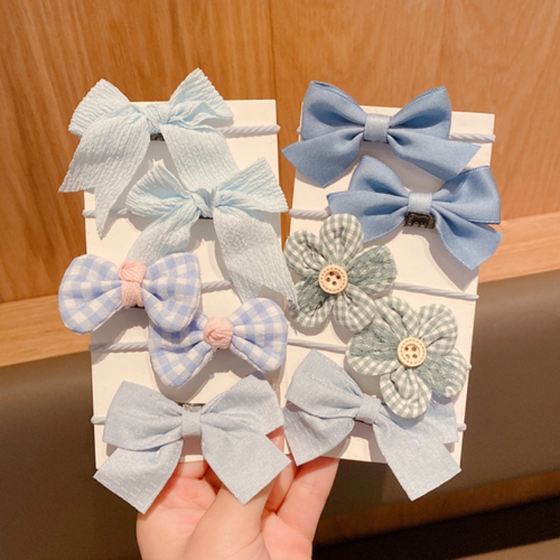 Set 10 dây cột tóc nơ bướm xinh xắn cho bé gái