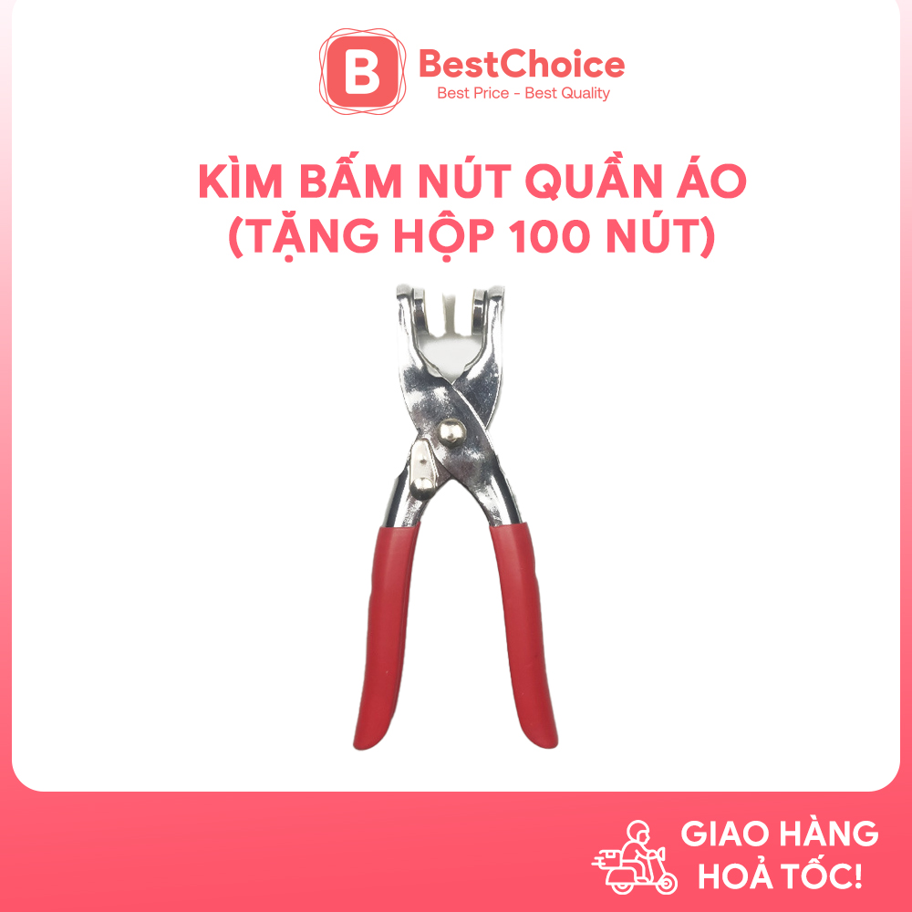 [Tặng kèm 100 cúc] Kìm bấm cúc sắt, cúc vành 4 chi tiết đa năng
