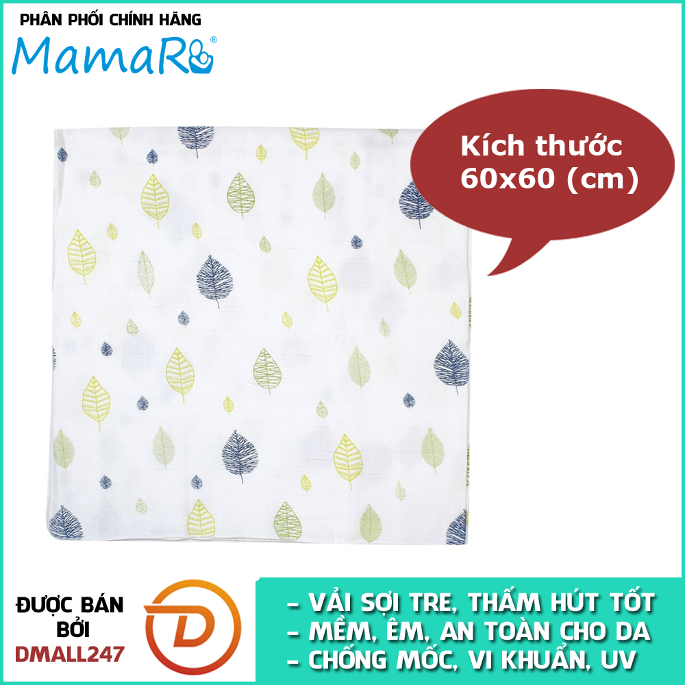 Khăn tắm vải sợi tre cho bé 60x60 Mamaru MA-KT60X60 - Diệt khuẩn