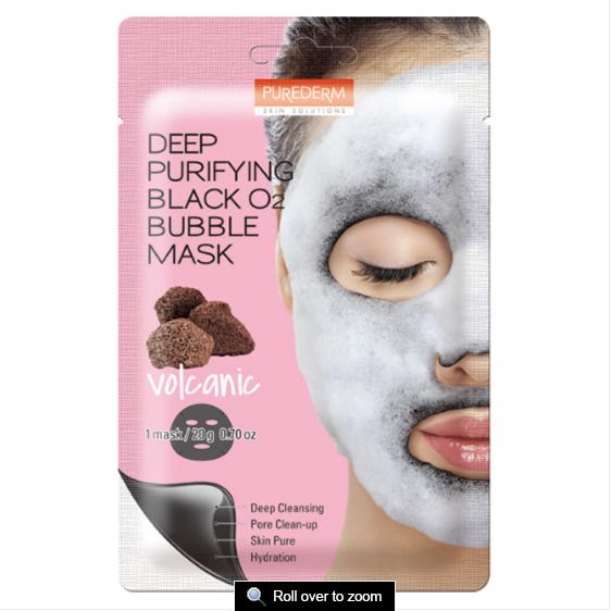Set 5 Mặt nạ sủi bọt thải độc Purederm Deep Purifying Black O2 Bubble Mask