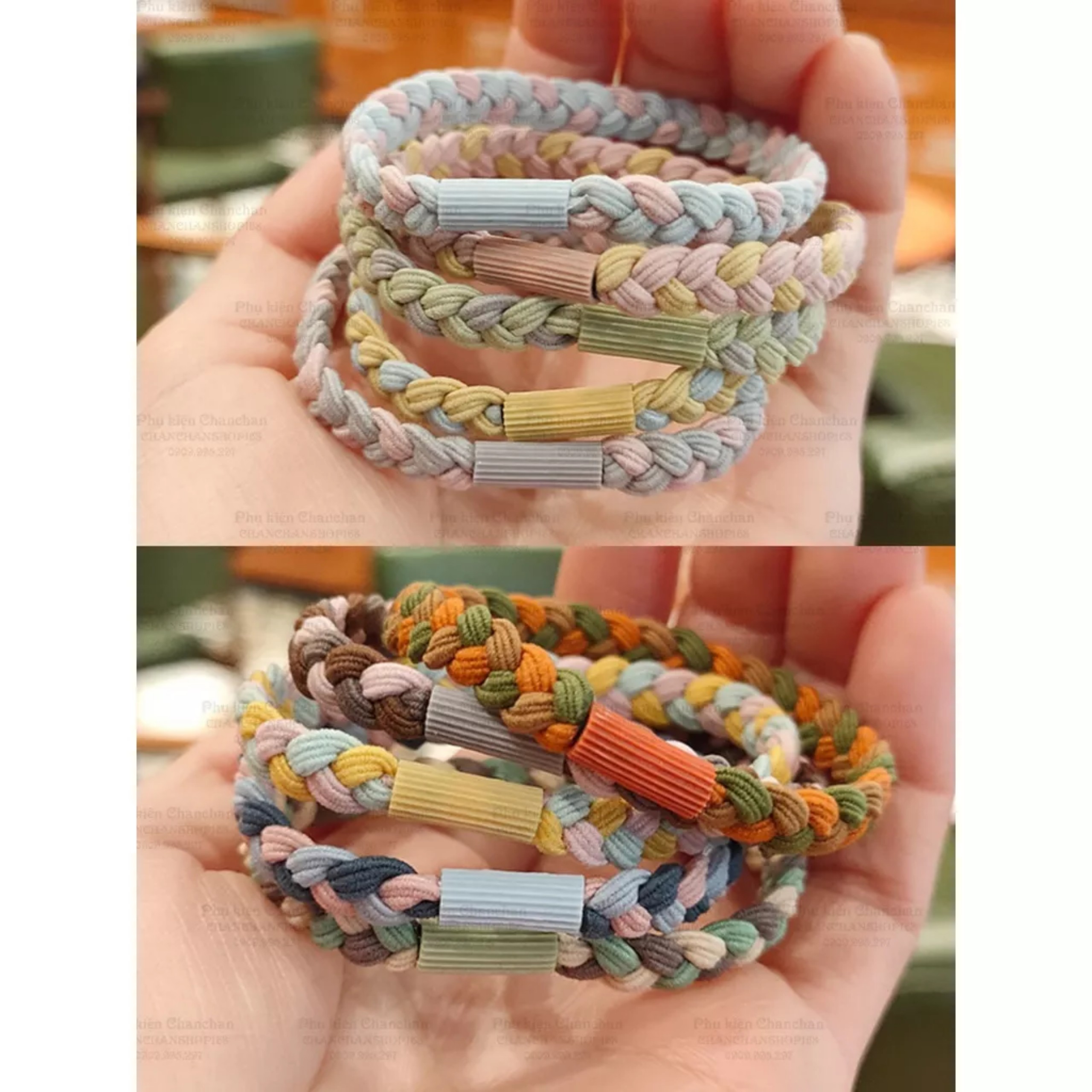 Combo 10 cột tóc thun giá từ 16k - Tặng túi lưới