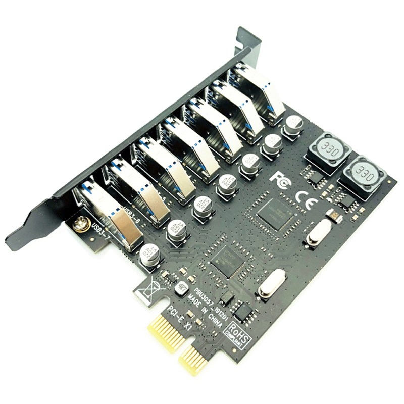 USB 3.0 PCI-E Expansion Card Adapter 7 Ports Hub Adapter External Controller PCI-E Extender PCI Express Card for Desktop