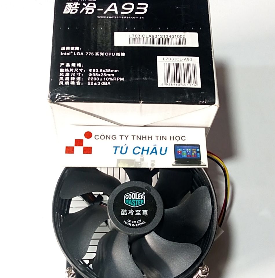 Quạt CPU CoolerMater A93 Socket Intel 775 (Chất lượng)