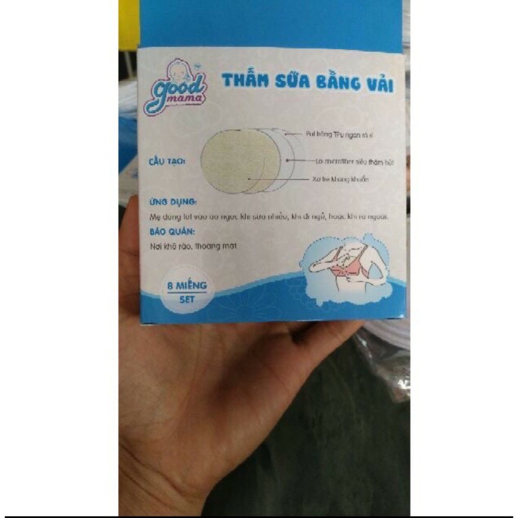 Miếng lót thấm sữa GIẶT ĐƯỢC Good Mama (Hộp 8 Miếng)