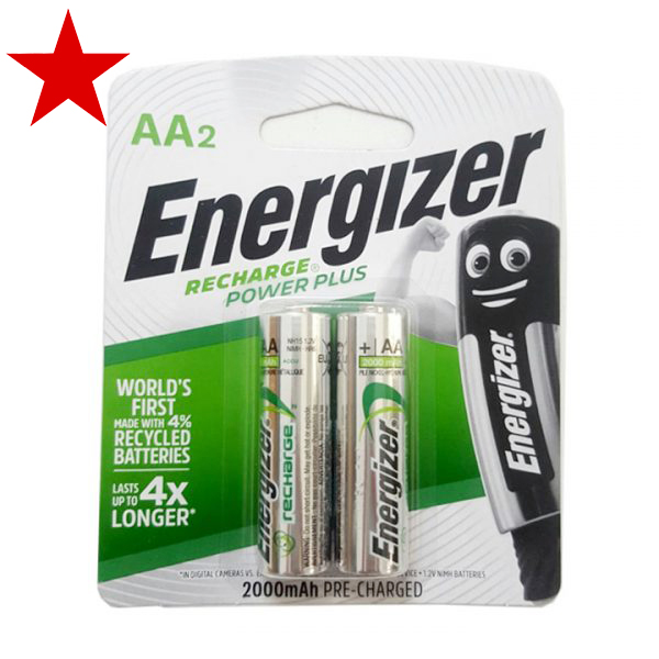 Pin sạc tiểu AA Energizer 2000mAh (1 vỉ 2 viên) chính hãng