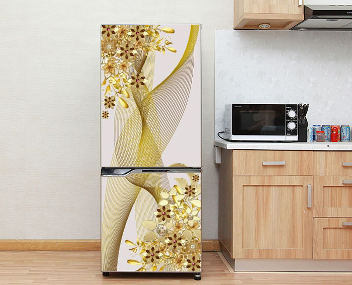 [HCM]Decal dán trang trí tủ lạnh cao cấp - Hoa Ngọc