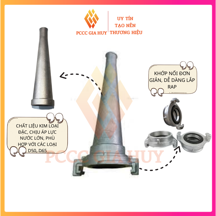 Lăng phun chữa cháy DN-50, DN-65 - PCCC Gia Huy