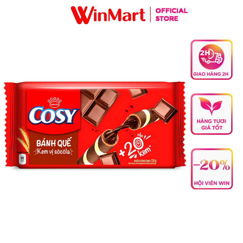 [Siêu thị WinMart] - Bánh quế Cosy vị socola gói 132g