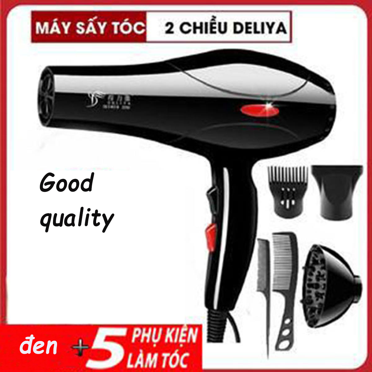 【like-】Máy sấy tóc dễ sử dụng Deliya, máy sấy tóc sử dụng kép, thiết kế hiện đại, chế độ công suất 2000W, không khí nóng và lạnh rất dễ tạo mẫu, (mua một tặng năm, phụ kiện miễn phí)