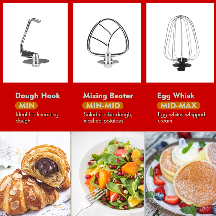 Máy trộn bột, đánh trứng 7 lít cao cấp DSP KM3051 công suất 1500W trộn tối đa 2,6kg bột - BẢO HÀNH 12 THÁNG