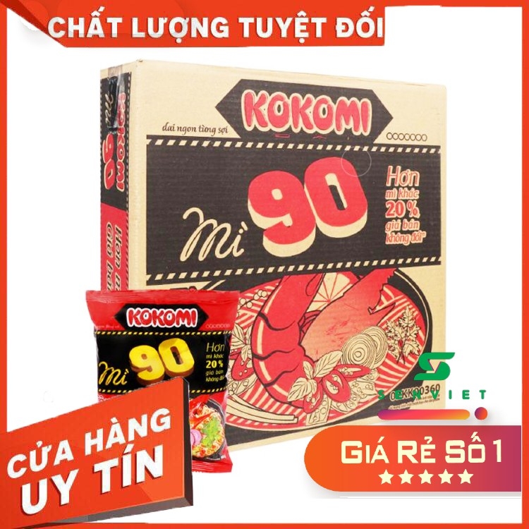 Thùng Mì Kokomi Đại 90 Tôm chua cay 30 gói x 90gr