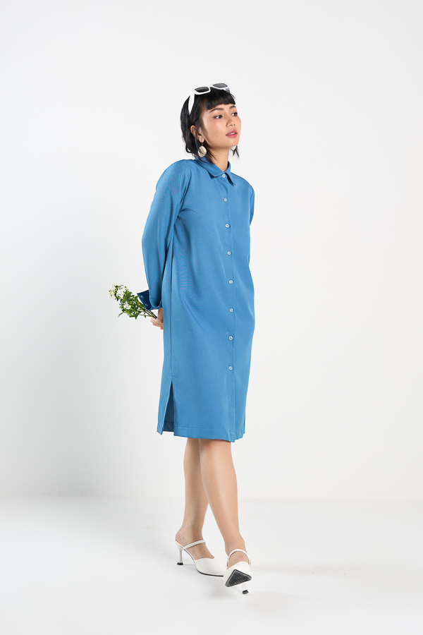 [NHẬP MÃ NOVFALAZSOCIAL02 GIẢM 40K ĐƠN 199K  ] Đầm sơ mi  Maybi suông lụa cotton