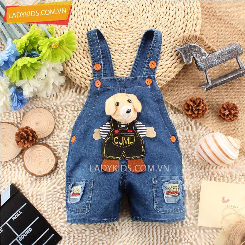 yếm jean trẻ em 1-3 tuổi, yếm bò cho bé gái, yếm ngộ nghĩnh cho bé trai