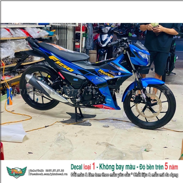 Tem rời Raider xanh đen rời