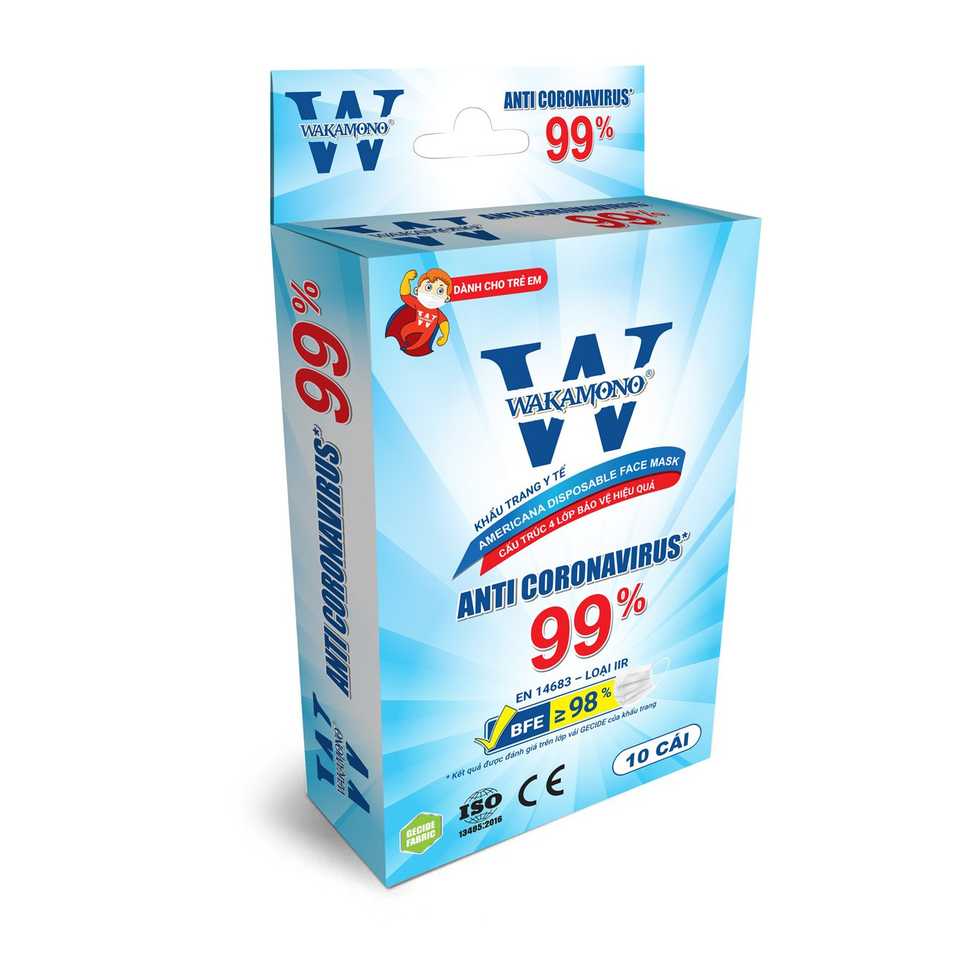 Khẩu trang y tế wakamono - combo 5 hộp -
