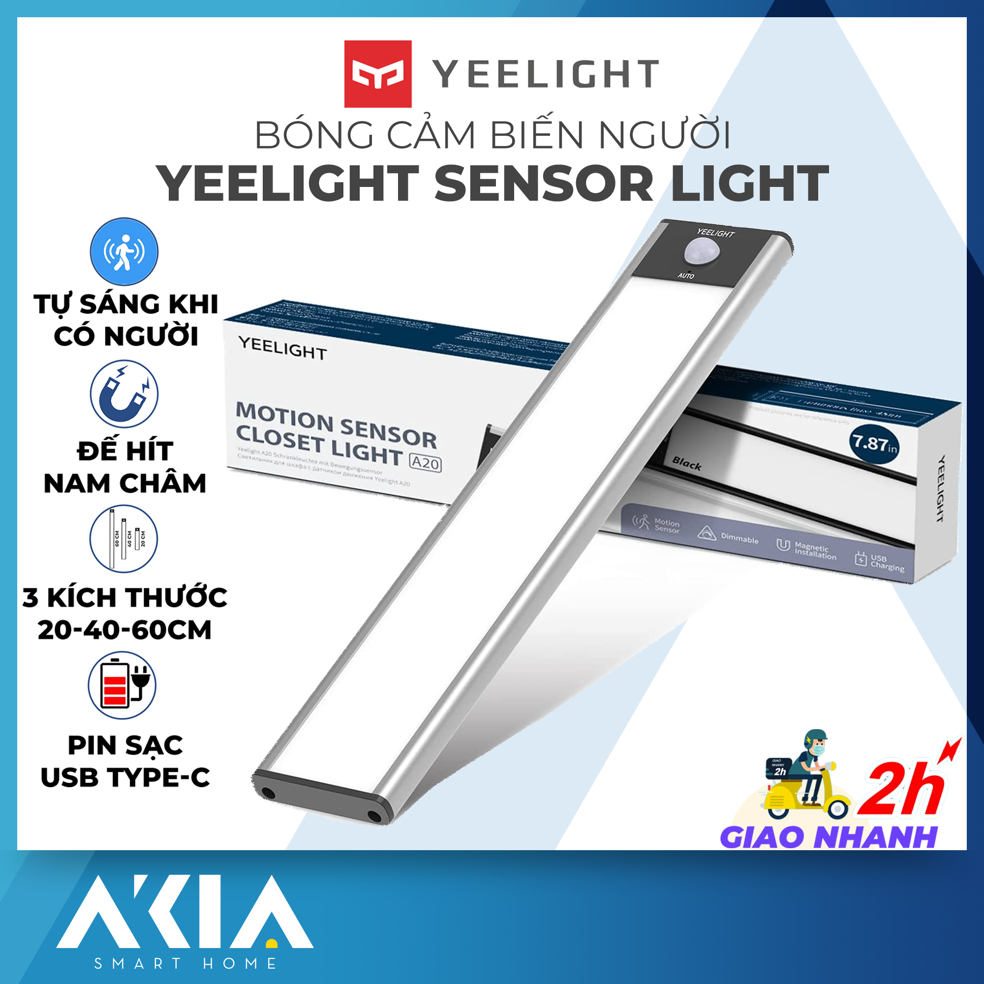 Đèn cảm biến Yeelight Sensor Cabinet Light - Đèn led thanh 20-40-60cm