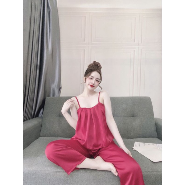 ☘️☘️Đồ Ngủ siêu rẻ💕💕 Sét đồ lụa satin quần dài áo gấp ly siêu xinh 💕