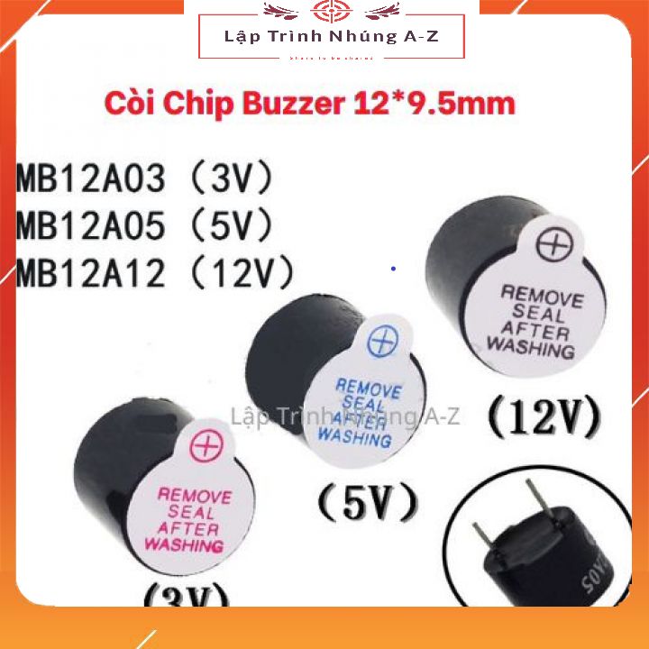 Còi chip buzzer 12*9.5mm 3v/5v/12v