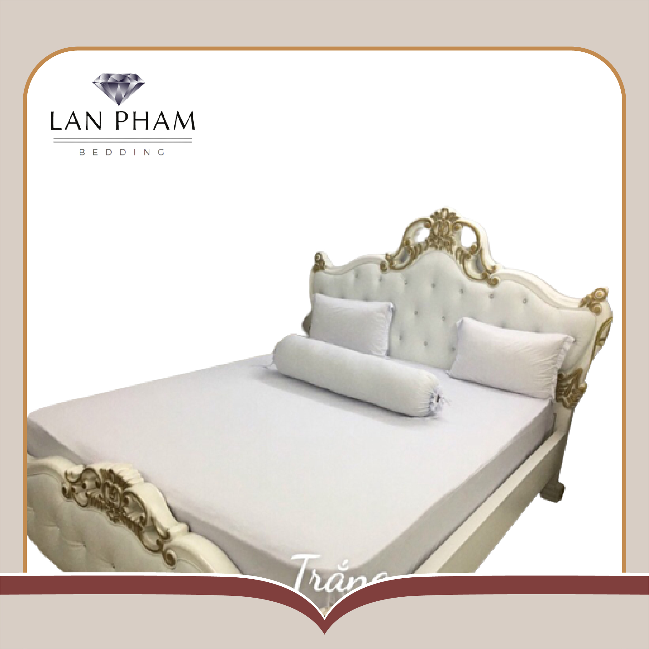 Ga - Drap Giường Lẻ Thun Mát Lạnh Lan Pham Bedding - Màu Trắng