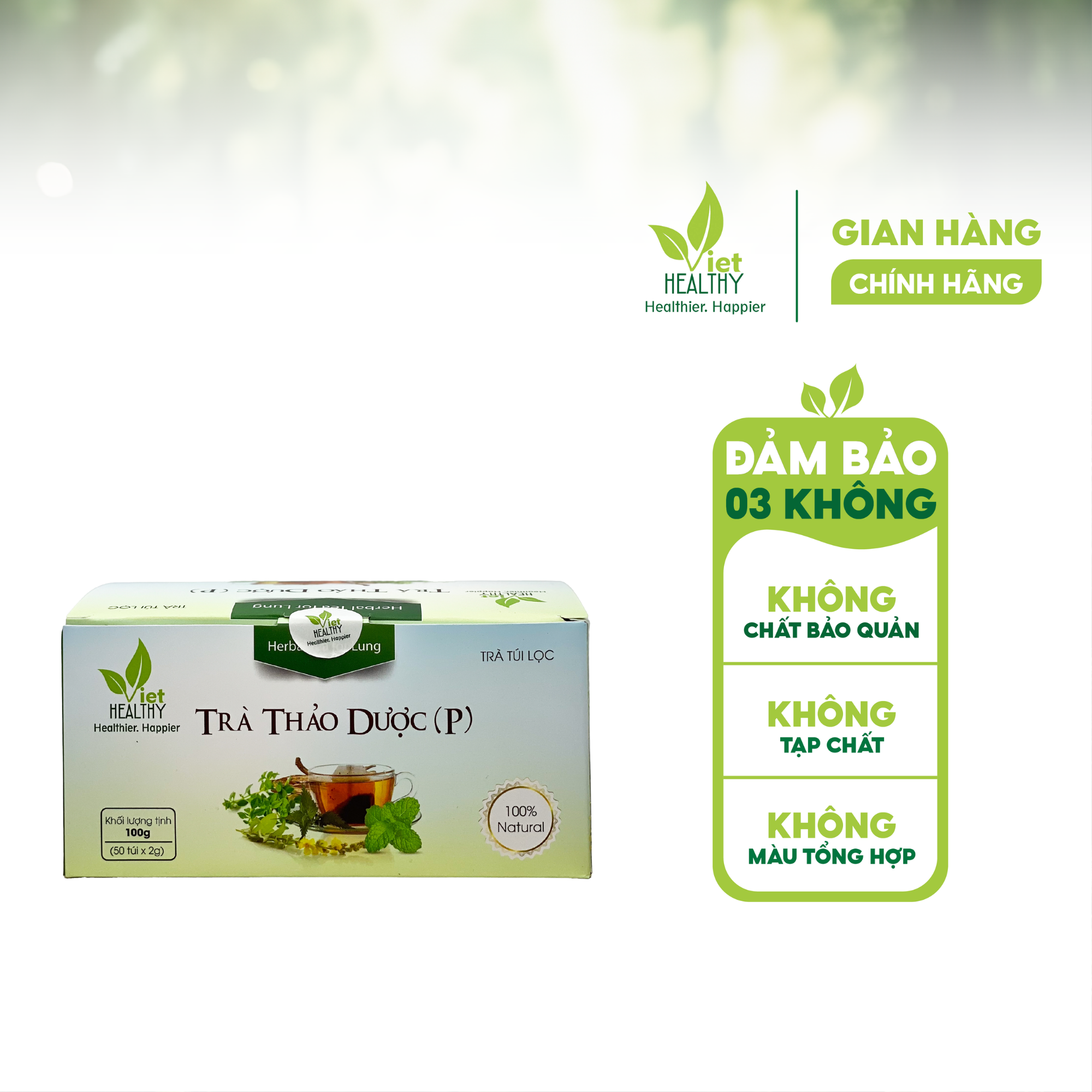 Trà Thảo Dược (Phổi) Viet Healthy - Hộp Túi Lọc 100g