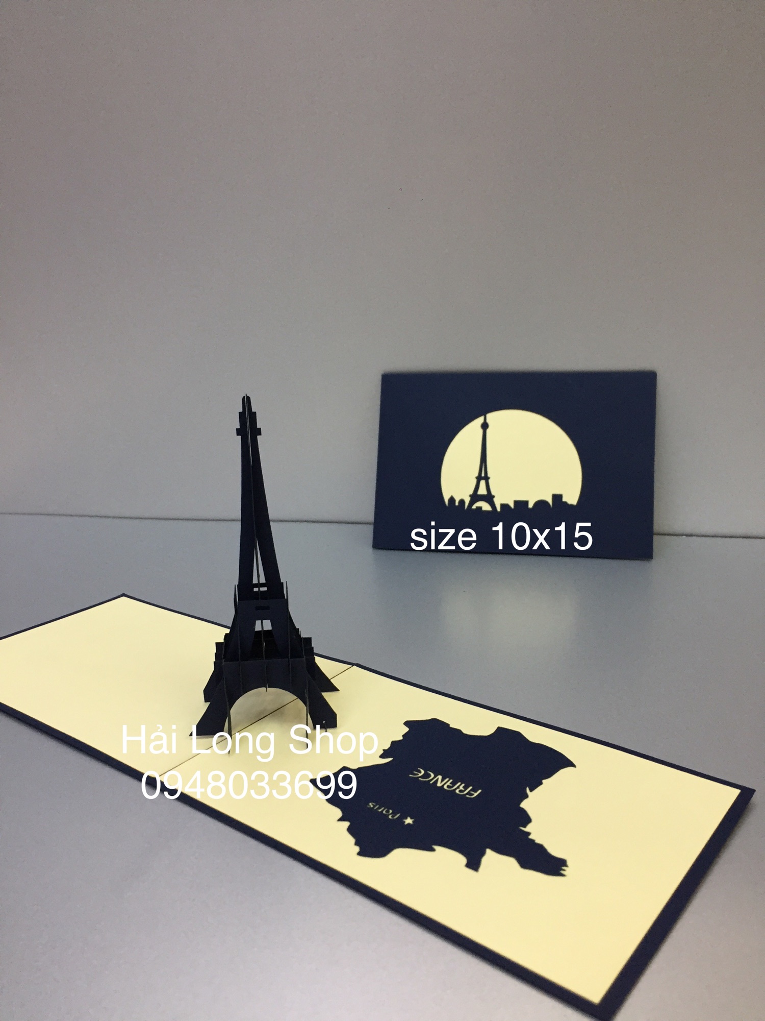 Tháp Eiffel - Pháp - France - Thiệp 3D