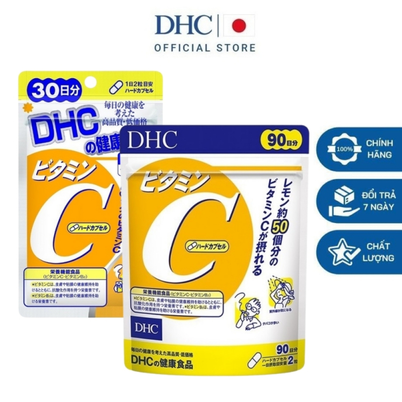 DHC Viên uống bổ sung Vitamin C tăng sức đề kháng thực phẩm chức năng 30 ngày và 90 ngày  Nhật Bản