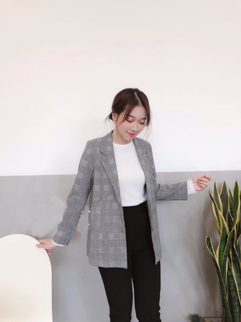 Áo Blazer kẻ