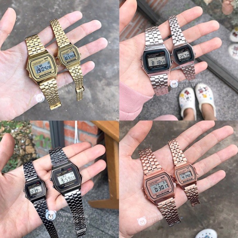 Đồng hồ nam, nữ Casio A159 WR unisex dây thép kiểu dáng thể thao cho tuổi teen-Gozid.watches