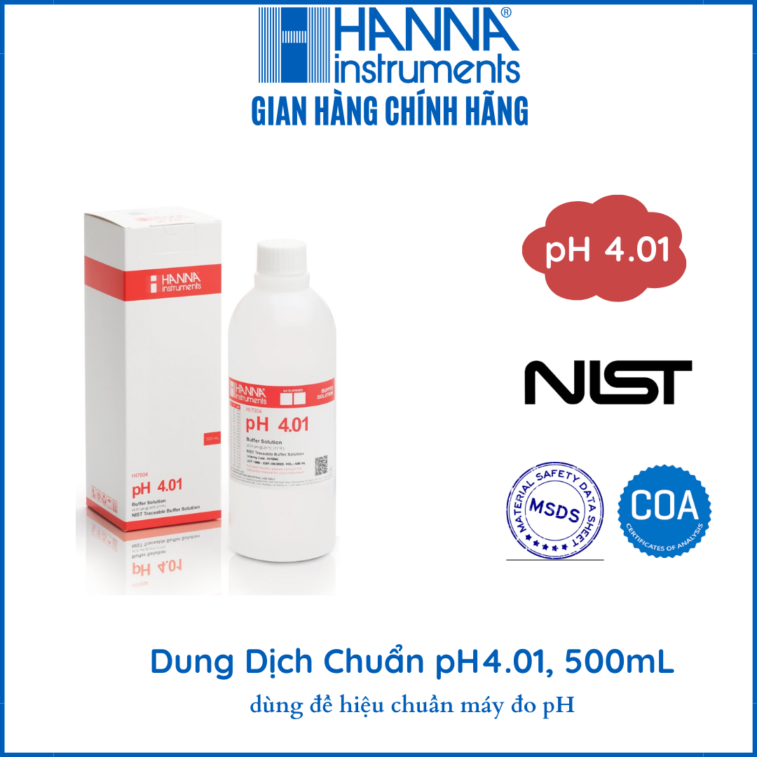Hi7004l ph 4.01 calibration solution , hanna