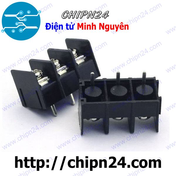 [5 cái] (F59.6) Domino KF762 3P (Đen thẳng) (Terminal, Cầu đấu dây cọc nguồn)