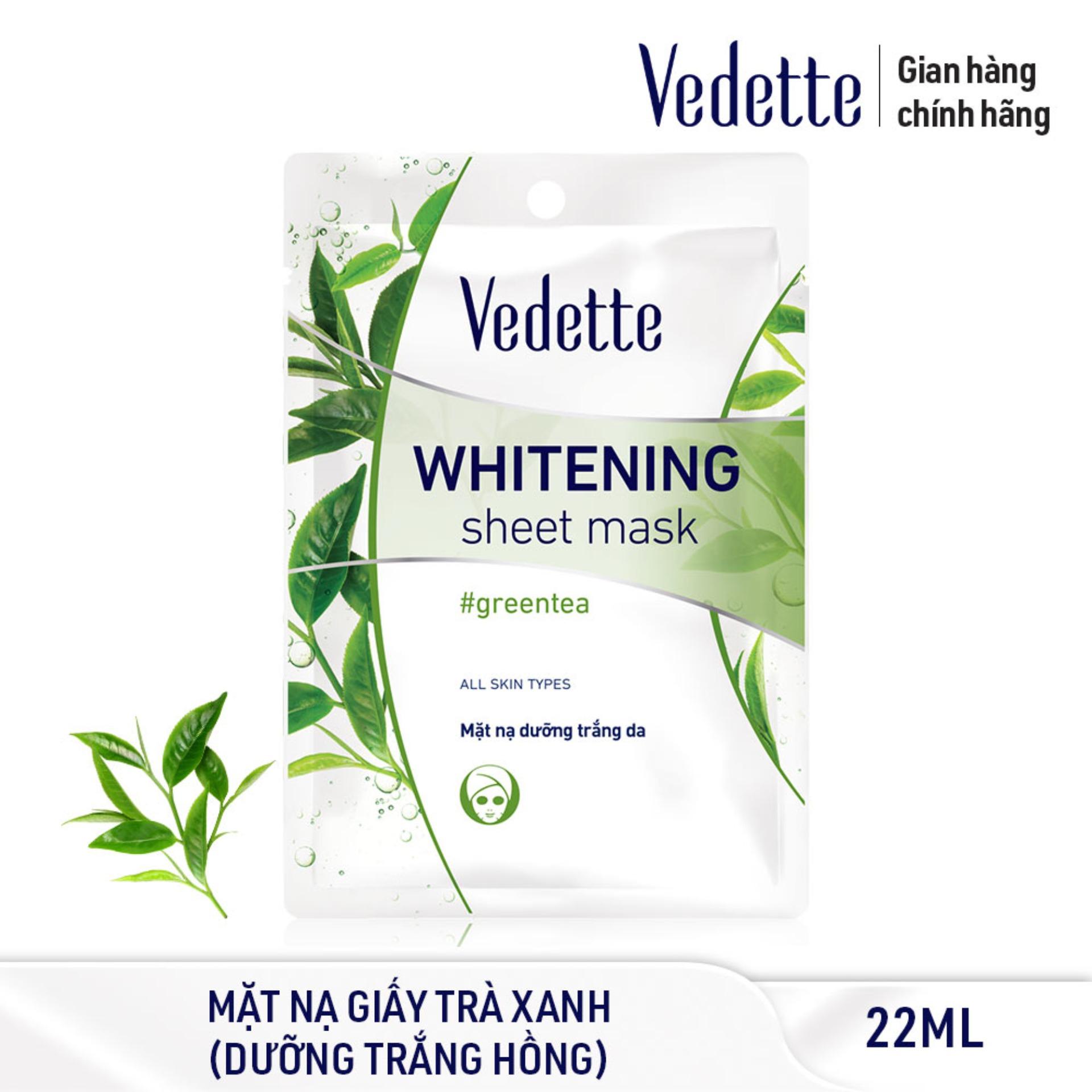 Mặt nạ giấy trắng da Vedette Trà Xanh 22ml (TPM018)