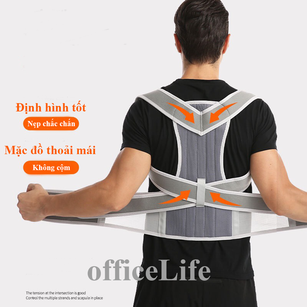 Đai chống gù lưng nam nữ phiên bản cao cấp [tặng kèm đệm giảm đau nách]