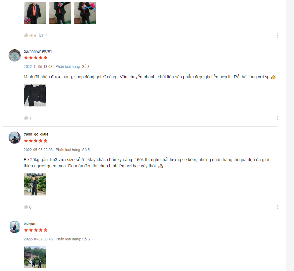 Bộ vest bé trai thời trang màu đen