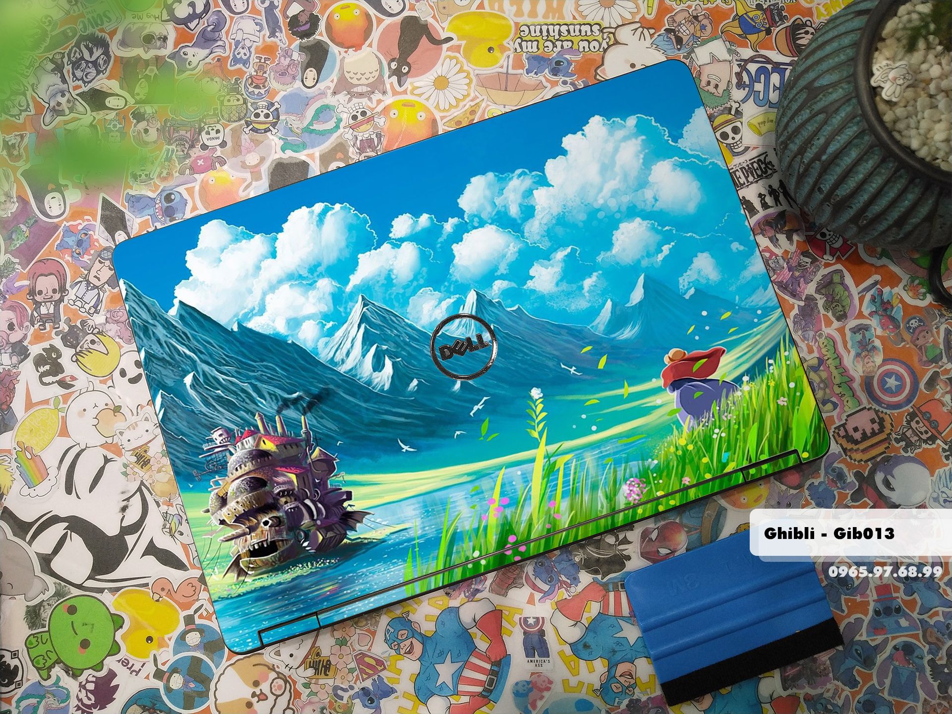 Decal Skin dán Laptop Dell mẫu Ghibli Studio (inbox mã máy cho shop)