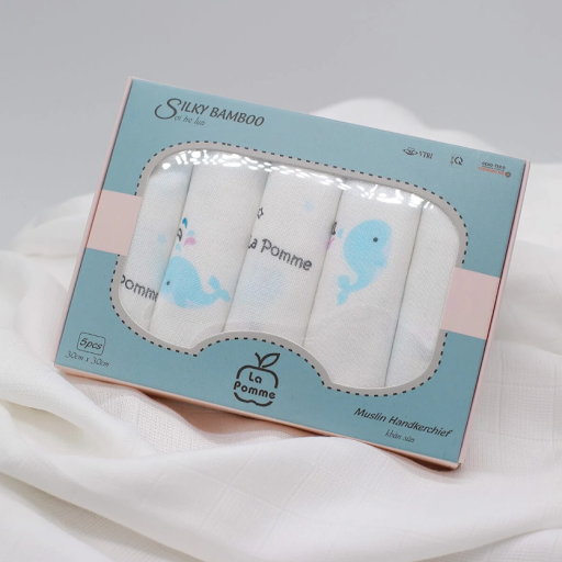 Set 5 khăn sữa LAPOMME sợi tre lụa (30*30) đủ màu - chính hãng