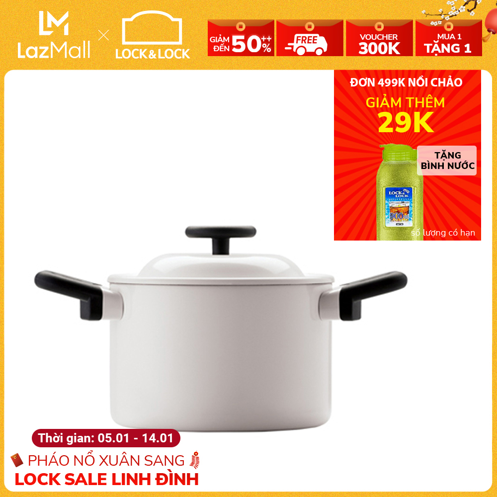 BÁO GIÁ Nồi Lock Lock | Shopee Lazada Sendo Tiki mới nhất 56 LDE1182IH - Nồi Lock&Lock DECOR 18CM - màu ngà