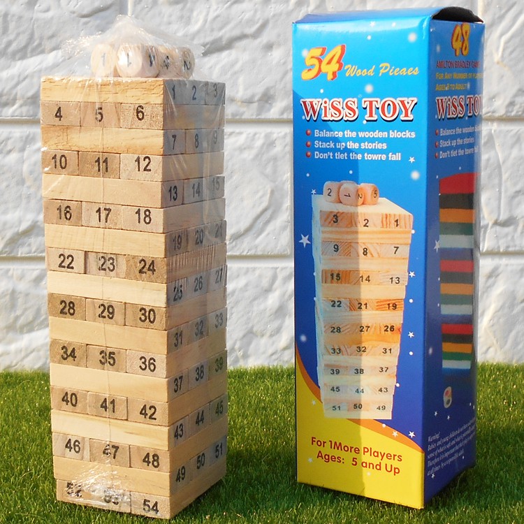 Bộ đồ chơi rút gỗ 54 thanh mini