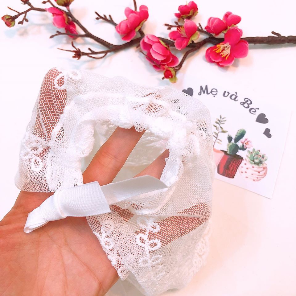 Mũ tiểu thư ren cho bé (0-12m)