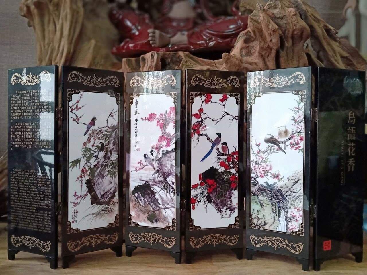 [HCM]BÌNH PHONG MINI KIỂU CỔ BẰNG SƠN MÀI