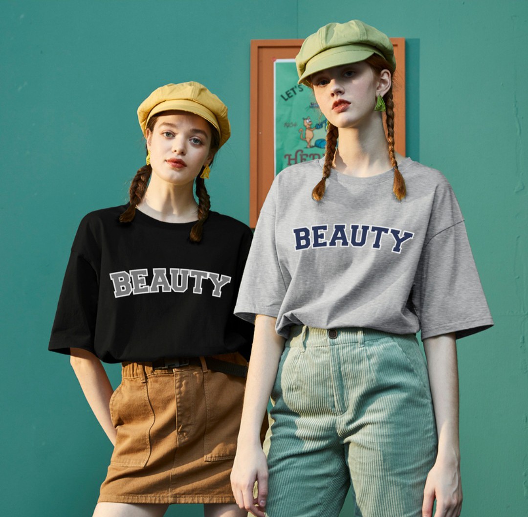 Áo thun cổ tròn cotton cao cấp hàng đẹp giá rẽ hot hit in chữ beauty kiểu đơn giản trẻ trung